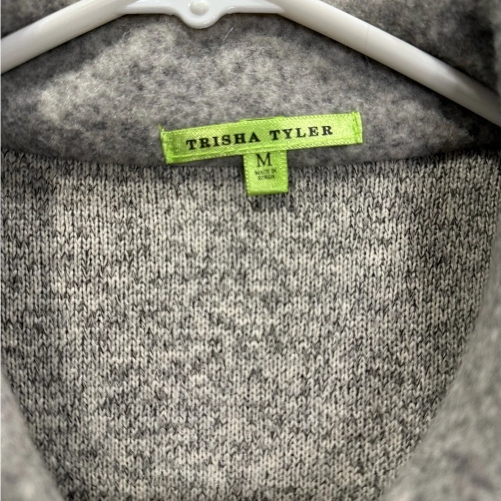 Trisha Tyler Women's Size-M Gray Fleece Coat Jacket Lagenlook